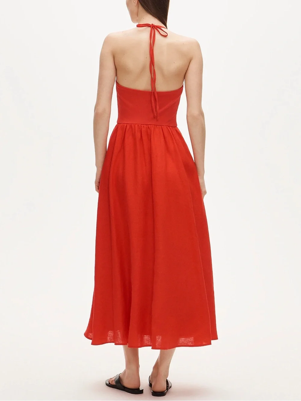 J. Crew Red Halter Maxi Dress